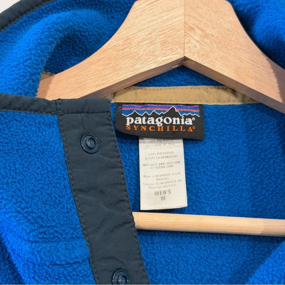 Vintage Patagonia Synchilla Blue Fleece Snap Pullover Size‎ Men’s Medium